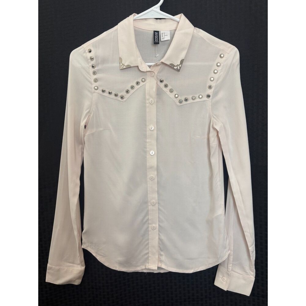 Divided by H&M Western-Style Studded Button-Down Shirt - Size US 2